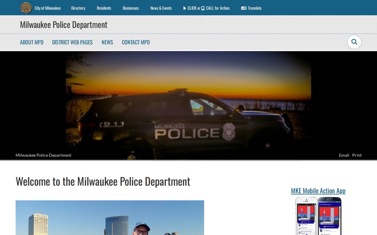 Milwaukee criminal records Police Department official page