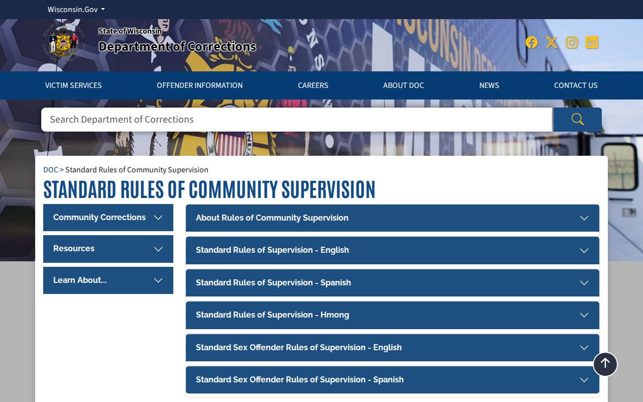 Milwaukee County criminal history and Wisconsin community supervision rules