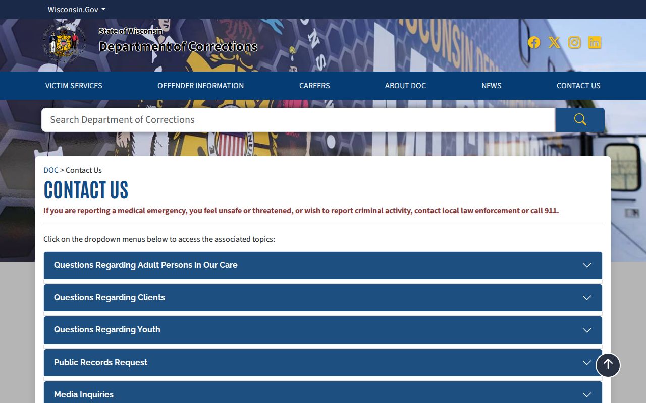 Wisconsin DOC contacts for Milwaukee County sex offender registry questions
